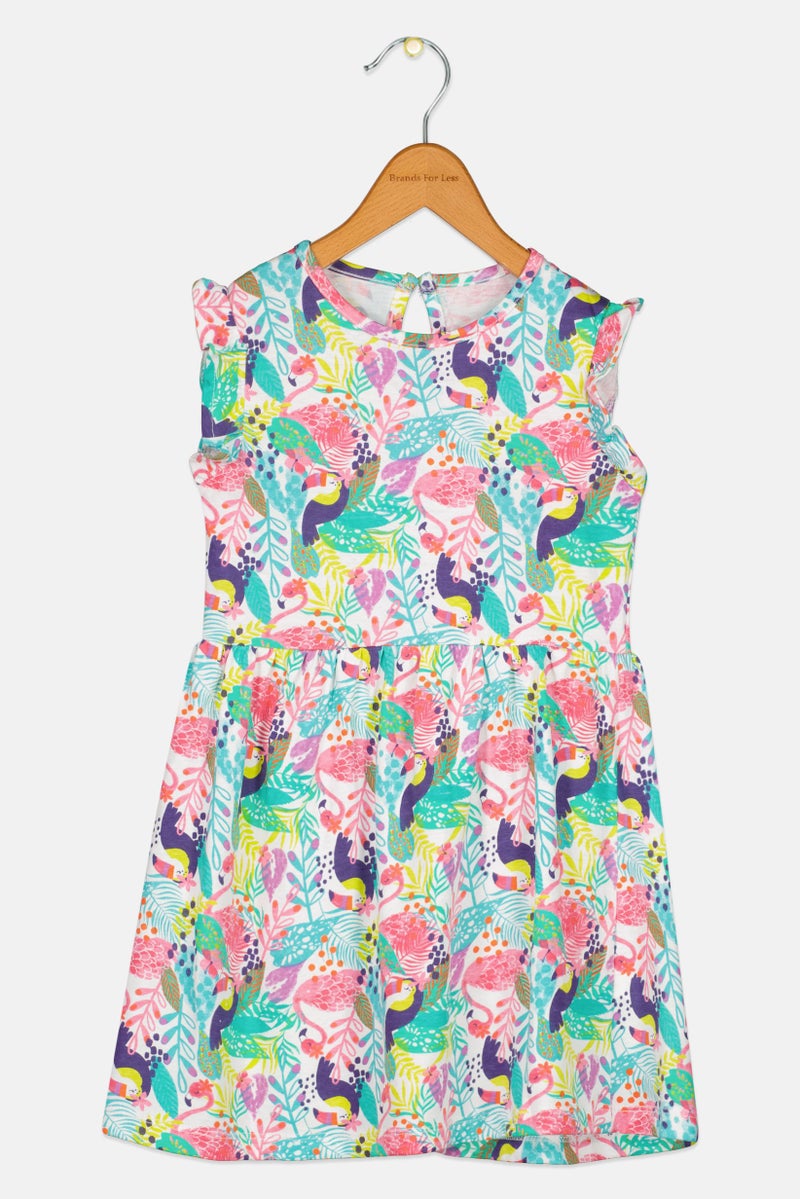 Hamleys Toddlers Girl Allover Print Casual Dress, Multicolor - Image 1